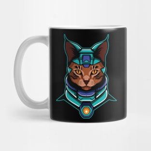 cyborg cat Illustration Mug